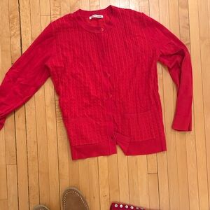 Allison Daley Vibrant Red Cardigan